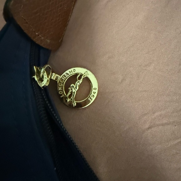 Longchamp Navy and Brown Shoulder Bag - Picture 3 of 5